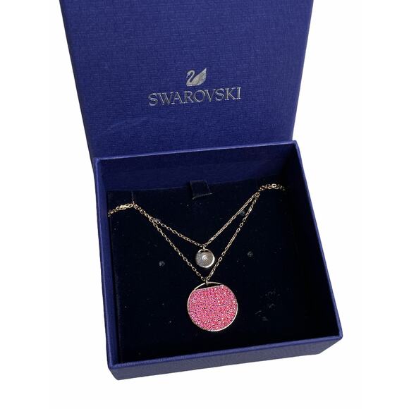 Swarovski Ginger Double Layered Fuchsia Necklace - Picture 2 of 4